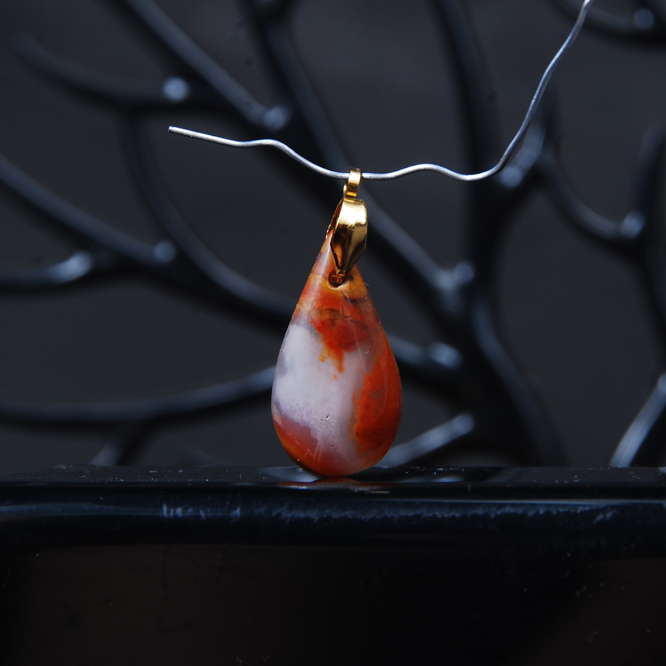 DSC_8936 گردنبند عقیق شجر پاییزه اشک 3.42گرم