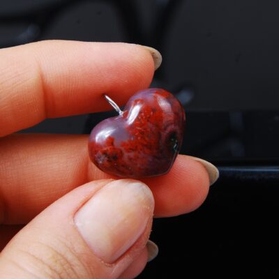 گردنبند قلب عقیق قرمز شجر آتشین 4.63گرم