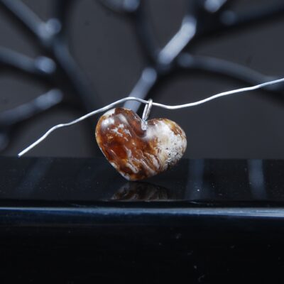 گردنبند قلبی عقیق پاییزه 3.39 گرم