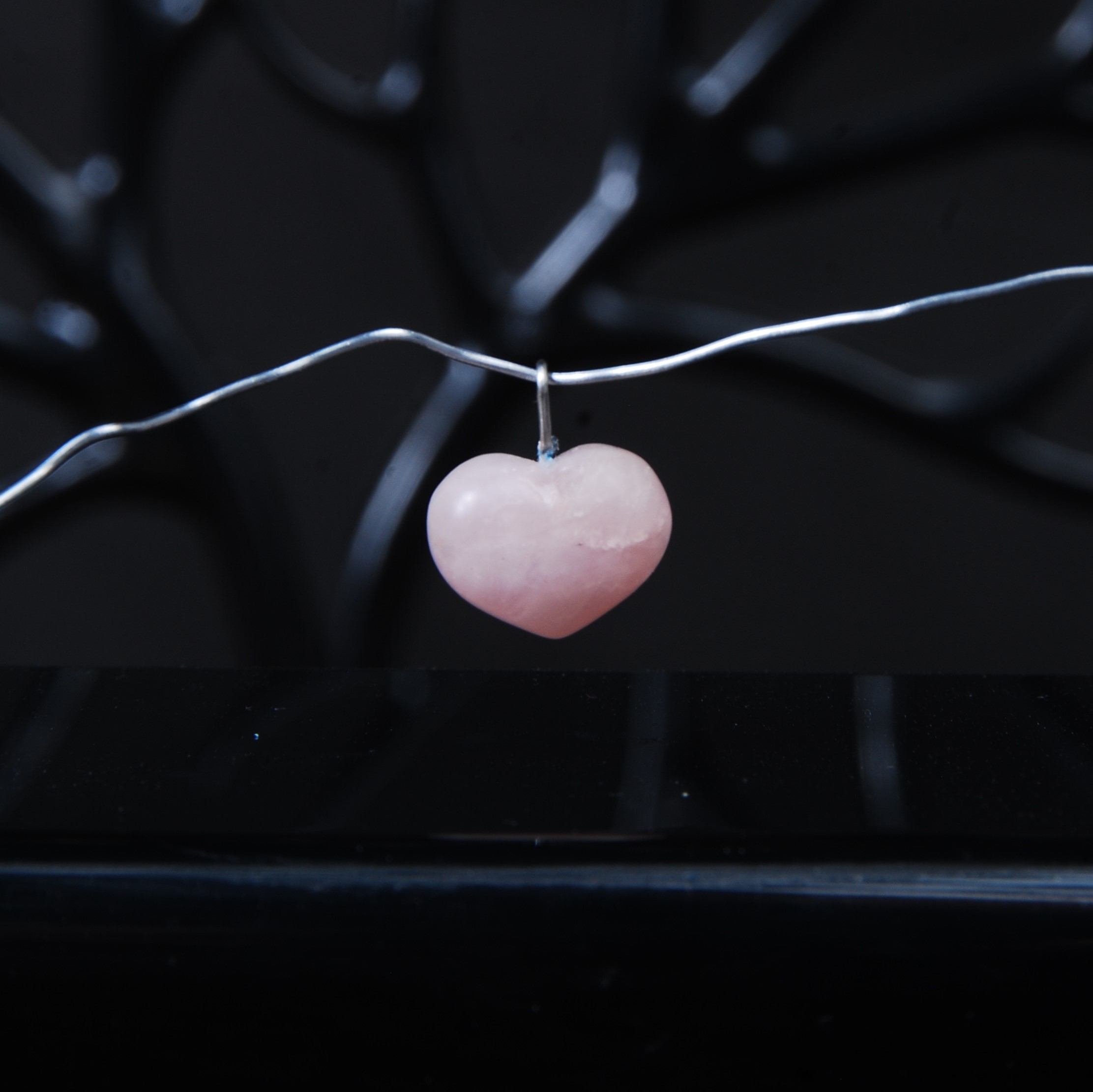 DSC_8989 گردنبند قلبی رز کوارتز صورتی سنگ عشق 1.40گرم