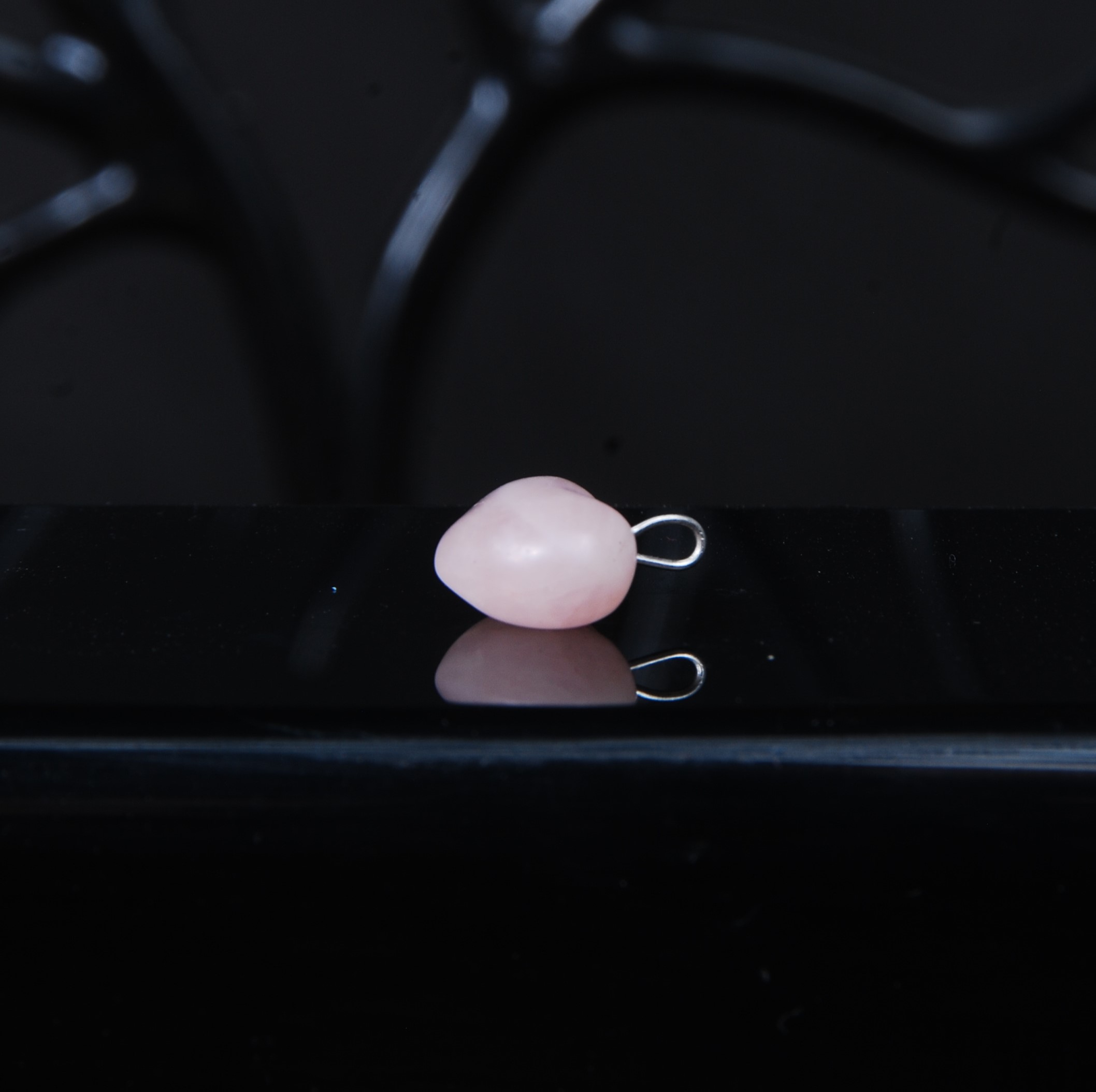 DSC_8991 گردنبند قلبی رز کوارتز صورتی سنگ عشق 1.40گرم