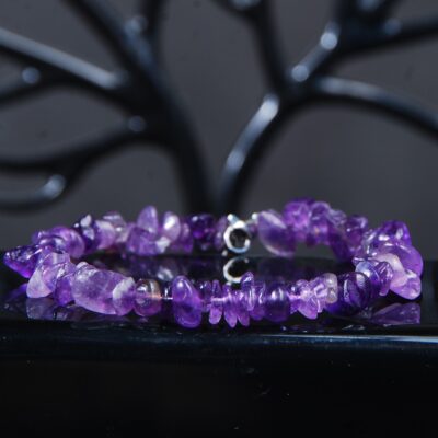 دستبند سنگ آمیتیست طبیعی 15.16 گرم