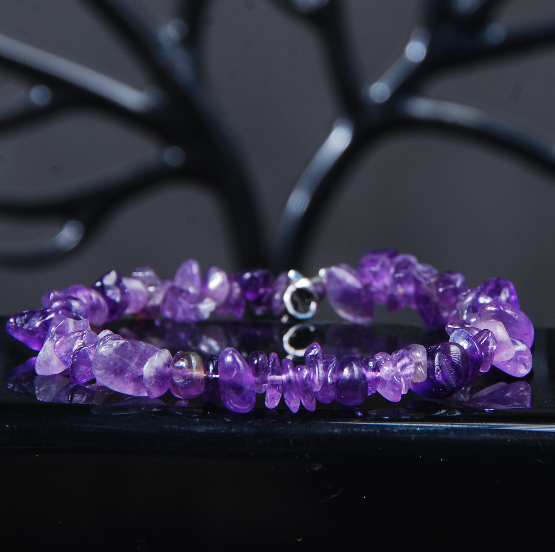 DSC_9201 دستبند سنگ آمیتیست طبیعی 15.16 گرم