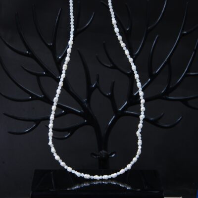 گردنبند مروارید گندمی و صدف گرد 3.99گرم