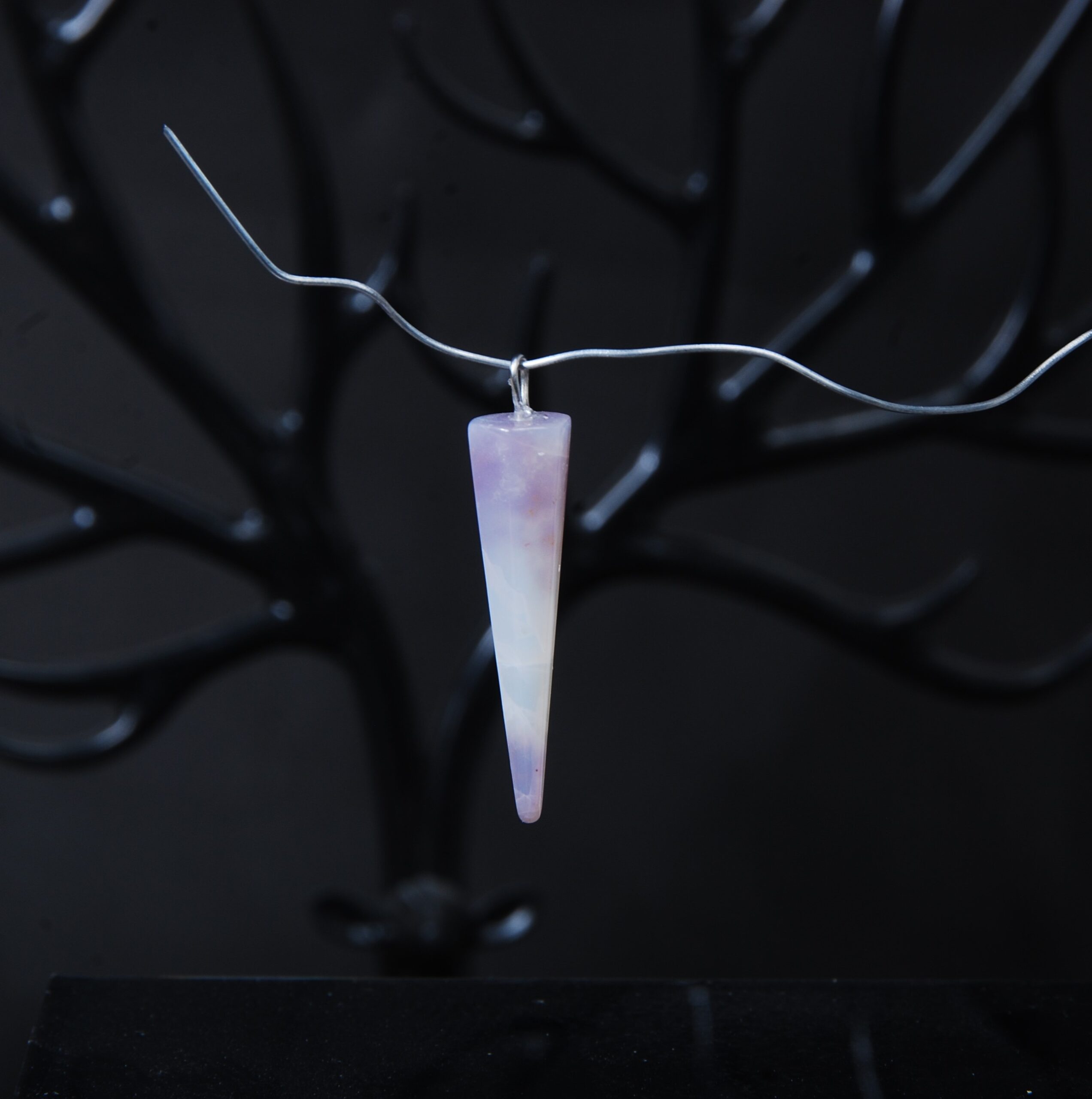 DSC_9366 شاقول عقیق یاسی شش ضلعی 2.29 گرم