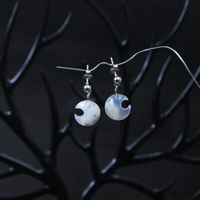 گوشواره ماه عقیق سلیمانی 2.80گرم