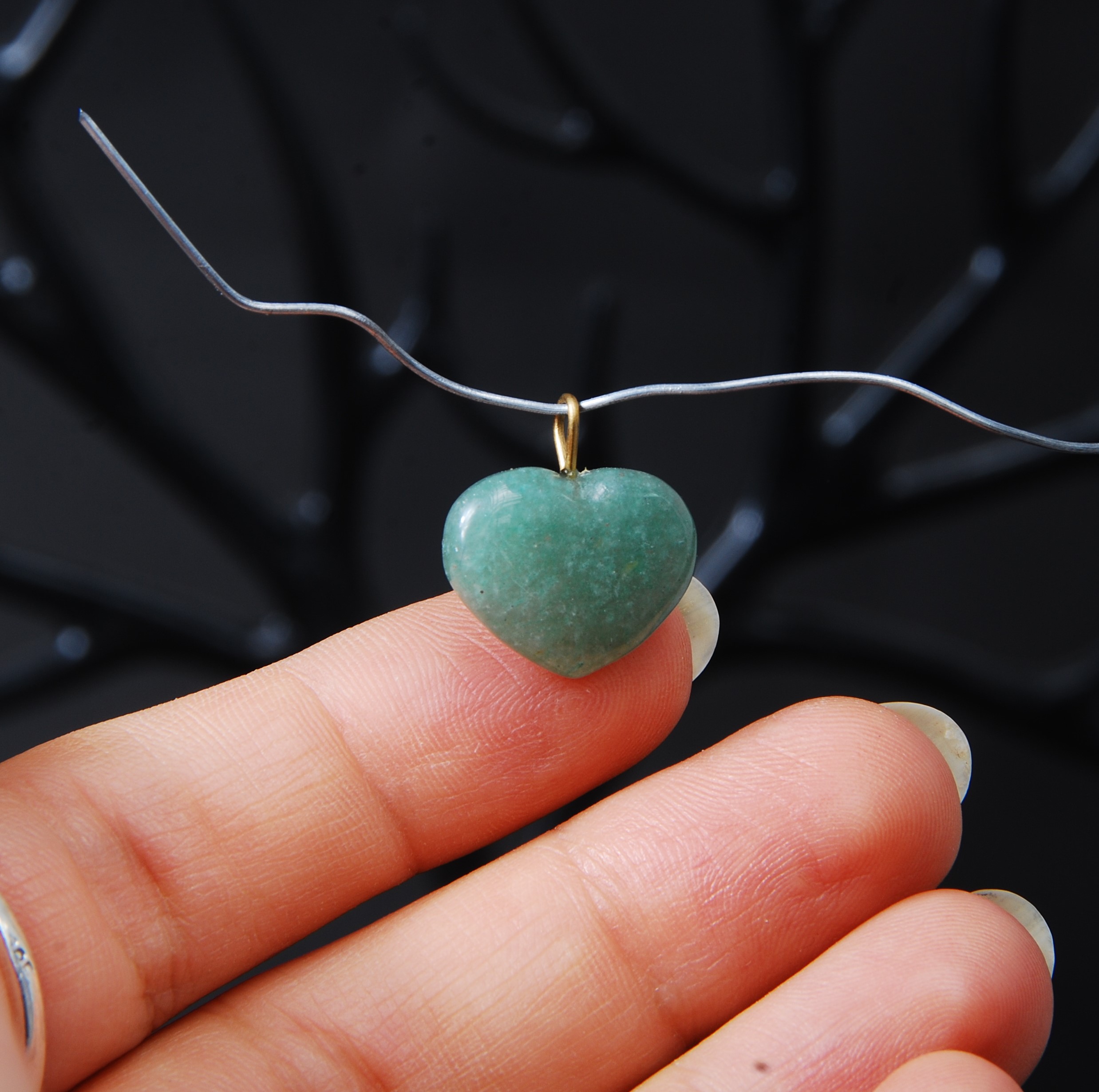 DSC_9371 گردنبند قلب آونتورین سبز 1.93گرم (دو طرفه)