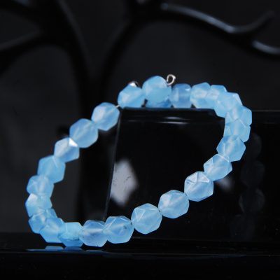 دستبند آکوامارین (Aquamarine) با تراش فست (سایز 8)