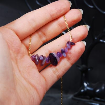 گردنبند آمیتیست بنفش طبیعی 5.45 گرم