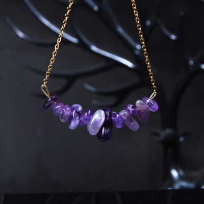 گردنبند آمیتیست بنفش طبیعی 5.45 گرم